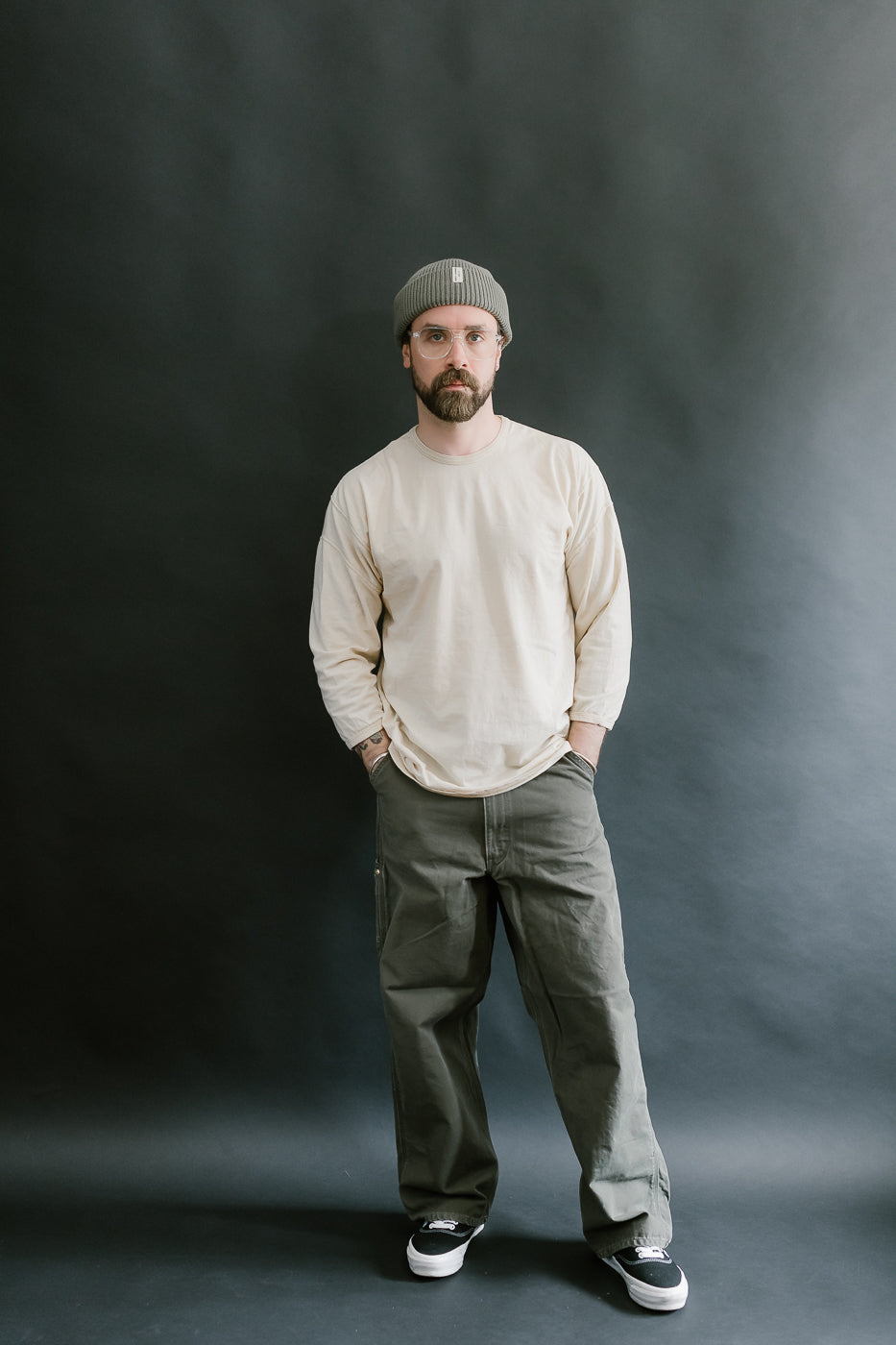 LRC1117 - Supima Cotton 3/4 Sleeve Crew - Old Ivory