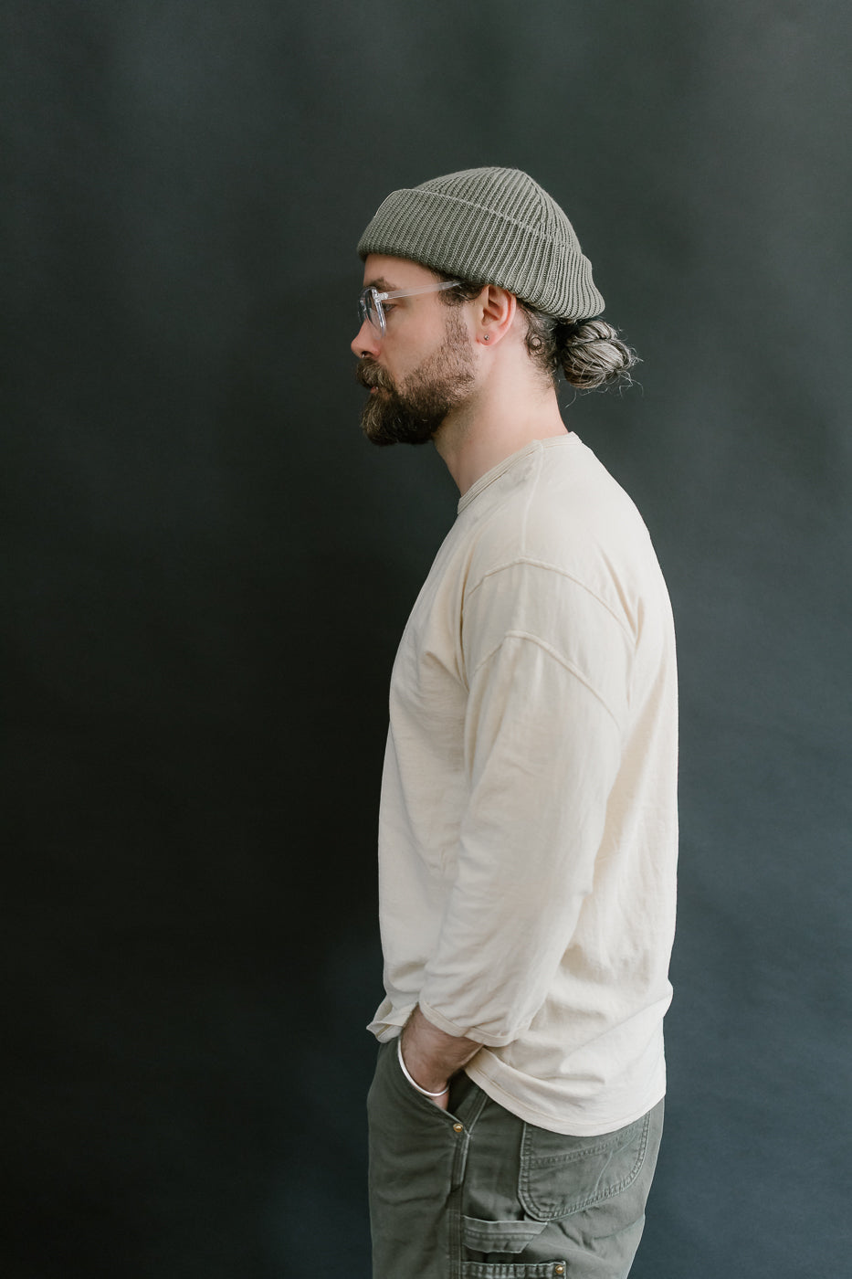 LRC1117 - Supima Cotton 3/4 Sleeve Crew - Old Ivory