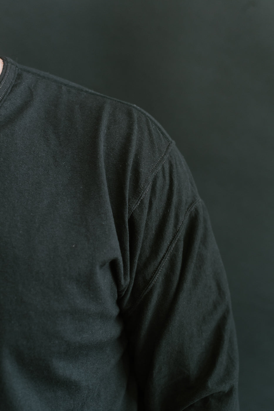 LRC1117 - Supima Cotton 3/4 Sleeve Crew - Royal Black