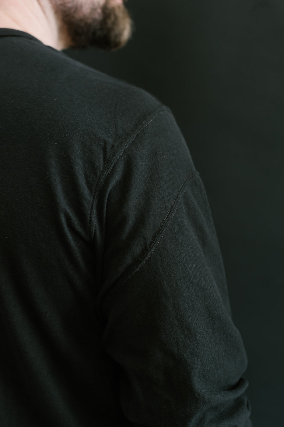 LRC1117 - Supima Cotton 3/4 Sleeve Crew - Royal Black