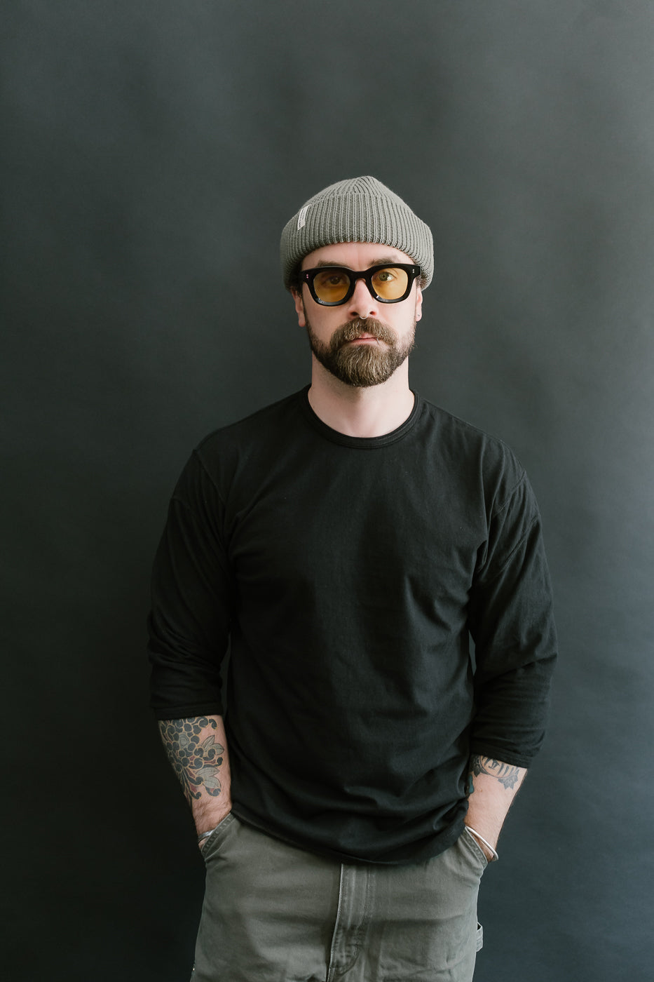 LRC1117 - Supima Cotton 3/4 Sleeve Crew - Royal Black