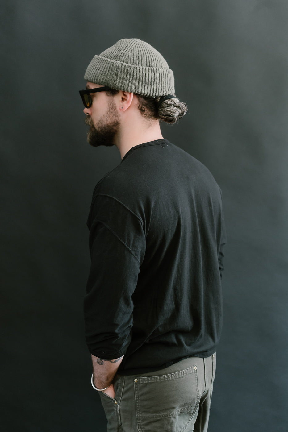 LRC1117 - Supima Cotton 3/4 Sleeve Crew - Royal Black
