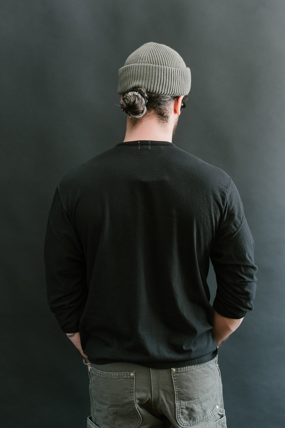 LRC1117 - Supima Cotton 3/4 Sleeve Crew - Royal Black