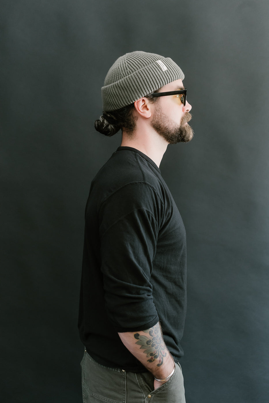 LRC1117 - Supima Cotton 3/4 Sleeve Crew - Royal Black
