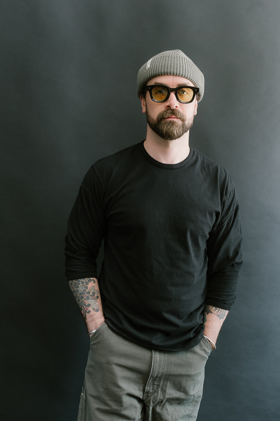 LRC1117 - Supima Cotton 3/4 Sleeve Crew - Royal Black