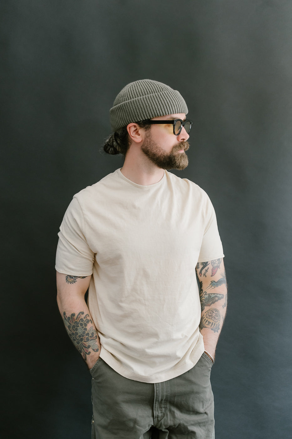 LRC1119 - Supima Cotton Edge Piping Classic Crew - Old Ivory