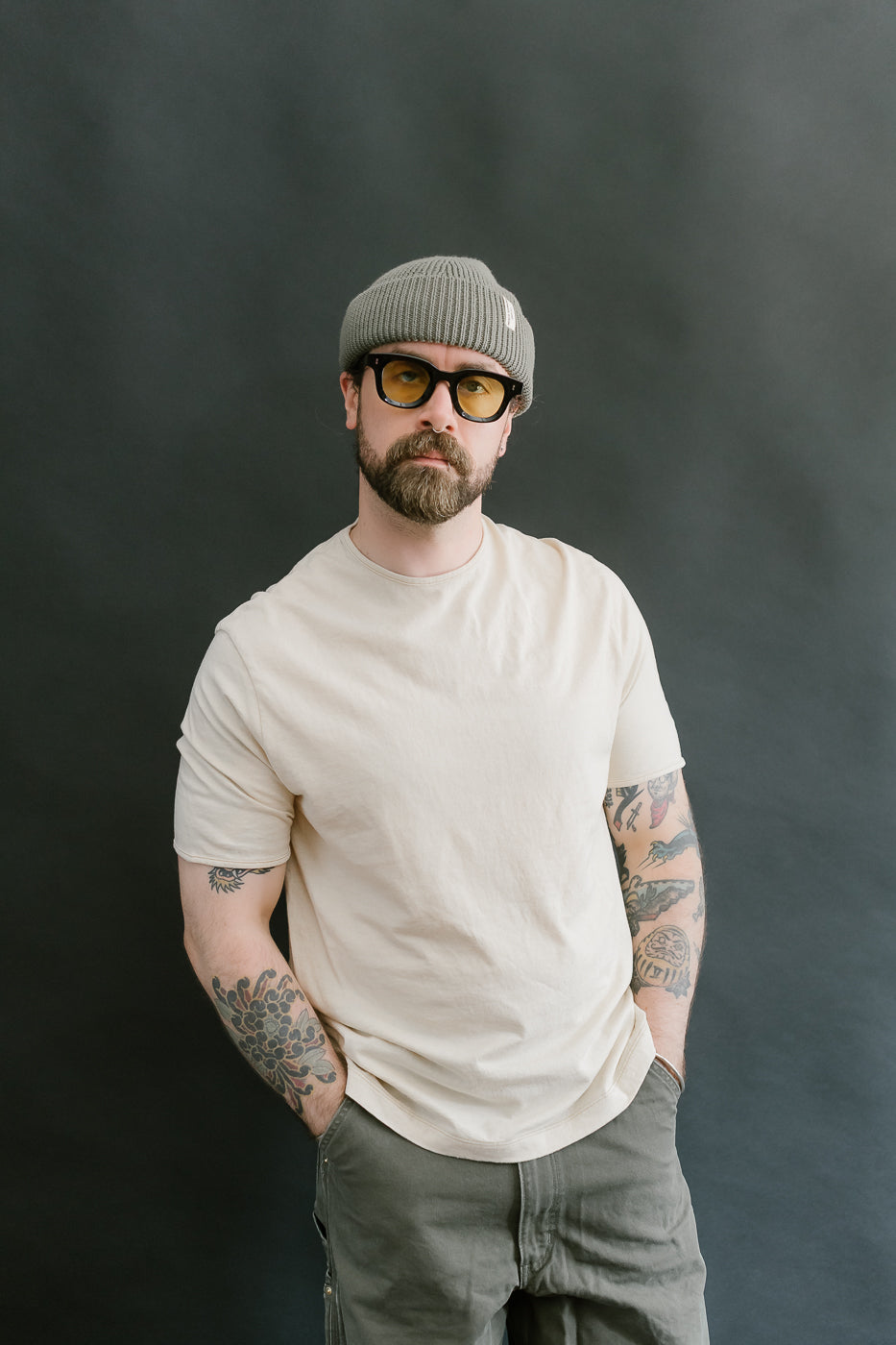 LRC1119 - Supima Cotton Edge Piping Classic Crew - Old Ivory