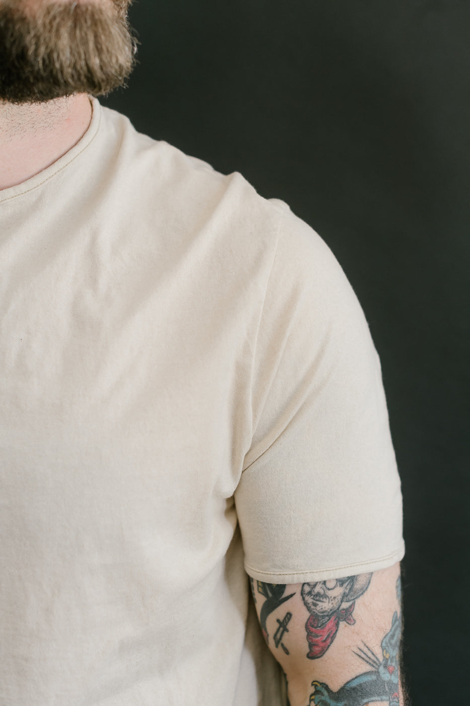 LRC1119 - Supima Cotton Edge Piping Classic Crew - Old Ivory