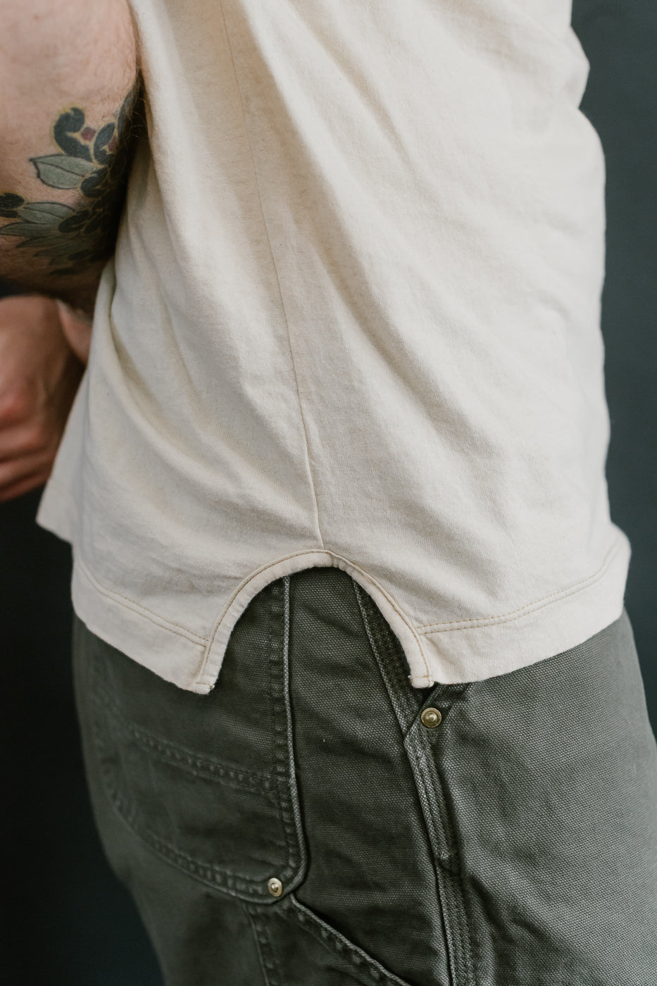 LRC1119 - Supima Cotton Edge Piping Classic Crew - Old Ivory