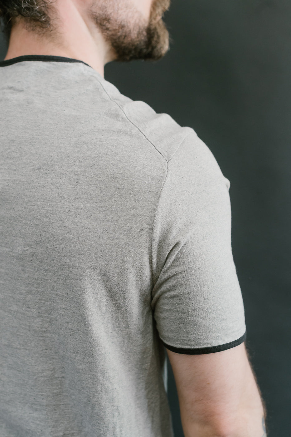 LRC1119 - Supima Cotton Edge Piping Classic Crew - Two Tone Vintage Grey