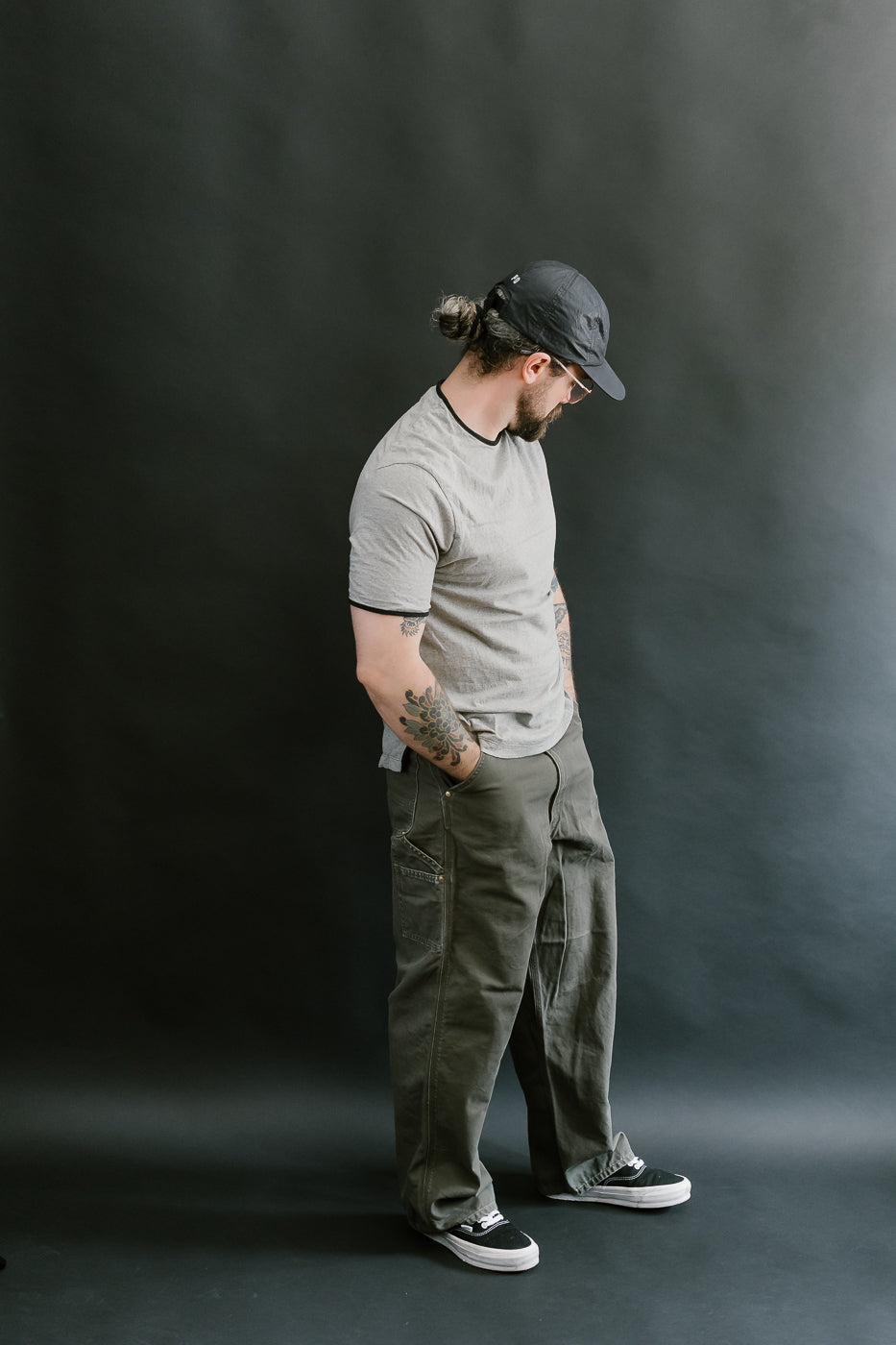 LRC1119 - Supima Cotton Edge Piping Classic Crew - Two Tone Vintage Grey