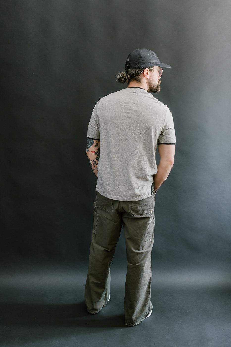 LRC1119 - Supima Cotton Edge Piping Classic Crew - Two Tone Vintage Grey