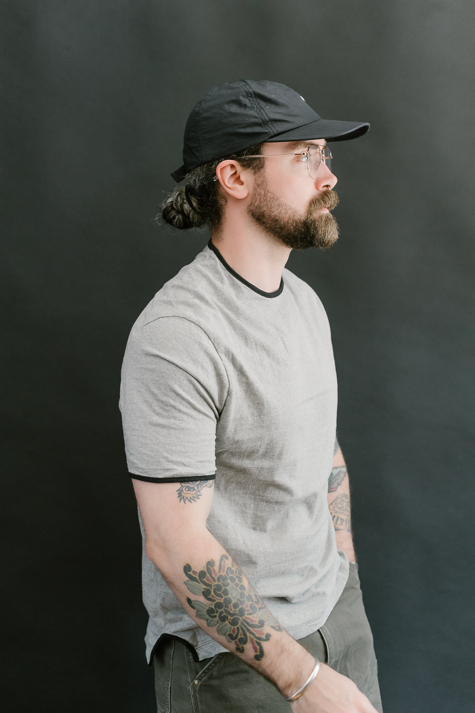 LRC1119 - Supima Cotton Edge Piping Classic Crew - Two Tone Vintage Grey