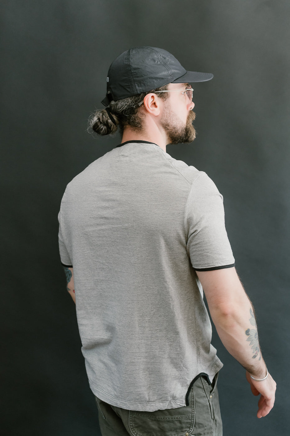 LRC1119 - Supima Cotton Edge Piping Classic Crew - Two Tone Vintage Grey