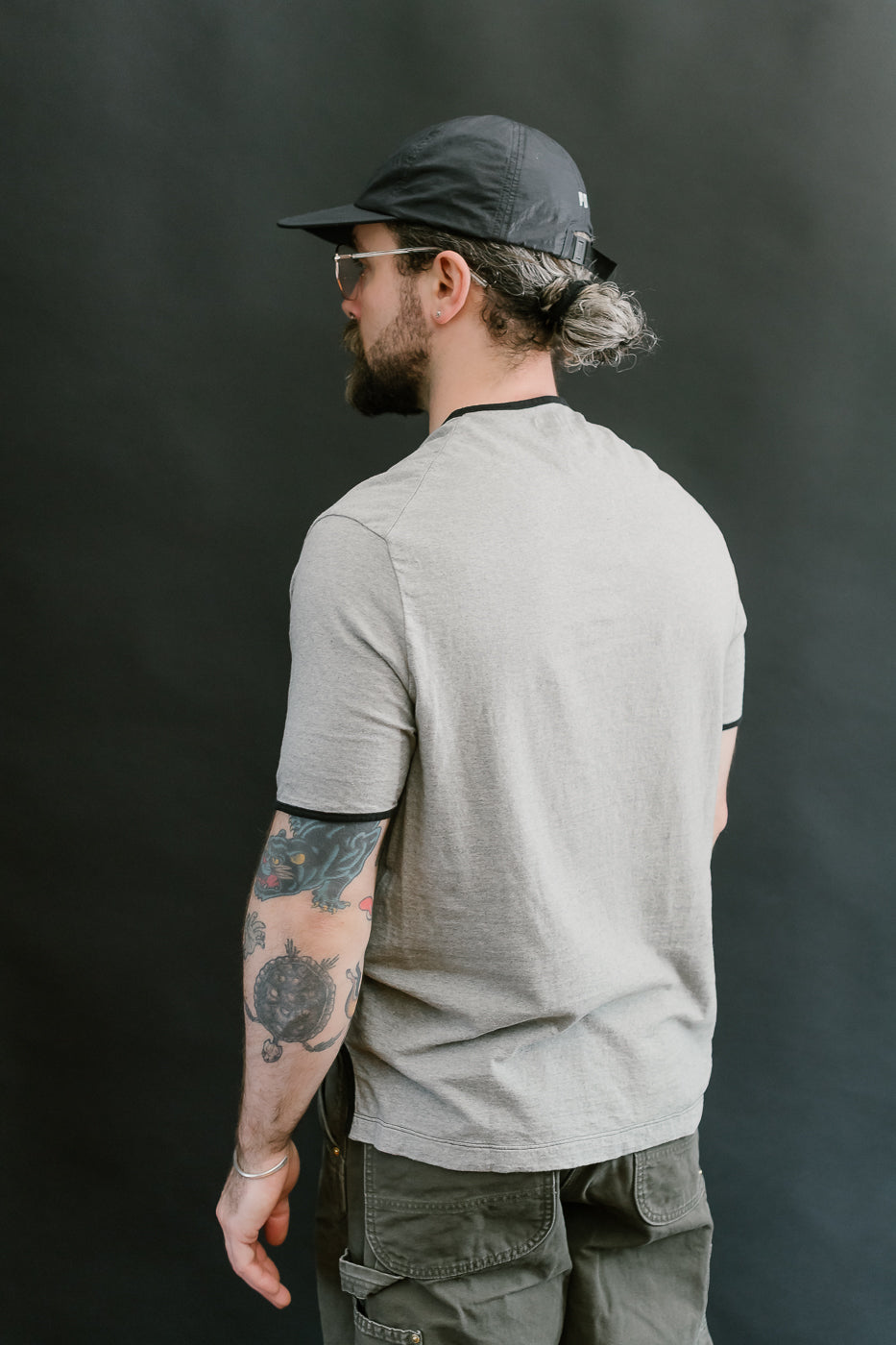 LRC1119 - Supima Cotton Edge Piping Classic Crew - Two Tone Vintage Grey