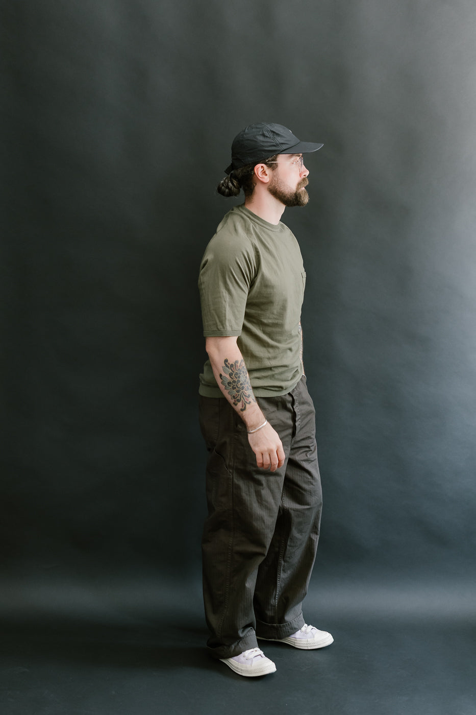 LRC1120 - Supima Cotton Freedom Sleeve Pocket Crew - Antique Olive