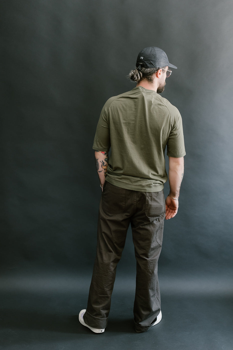 LRC1120 - Supima Cotton Freedom Sleeve Pocket Crew - Antique Olive