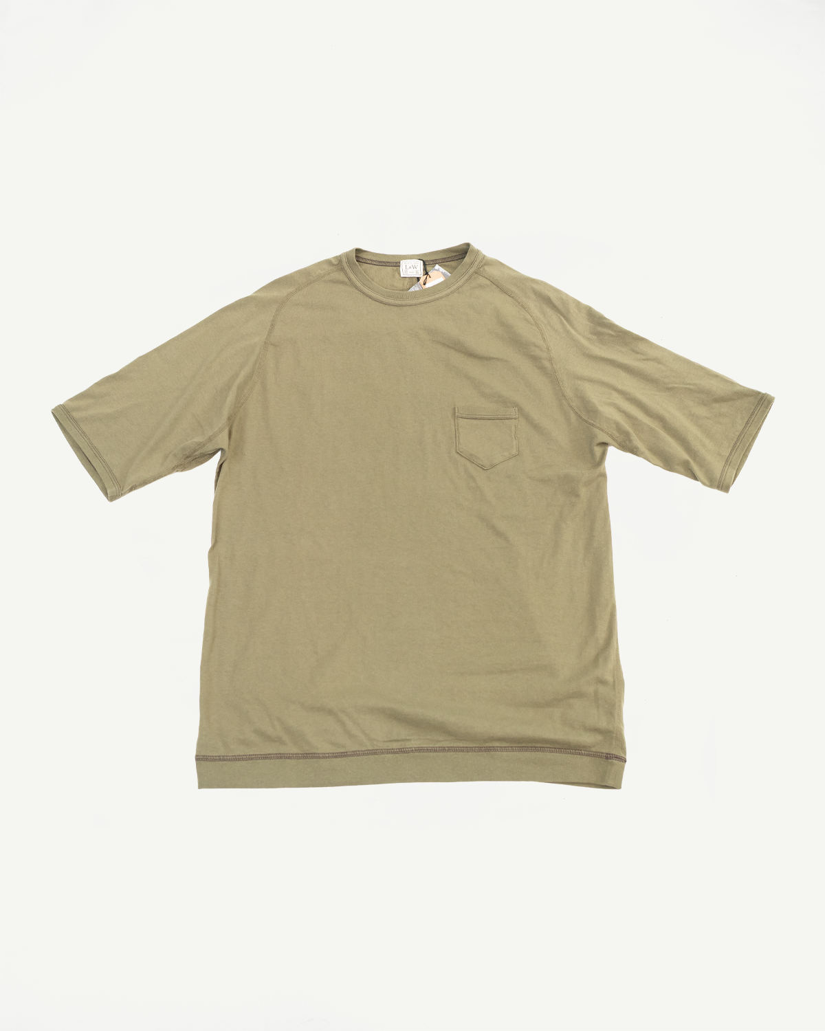 LRC1120 - Supima Cotton Freedom Sleeve Pocket Crew - Antique Olive