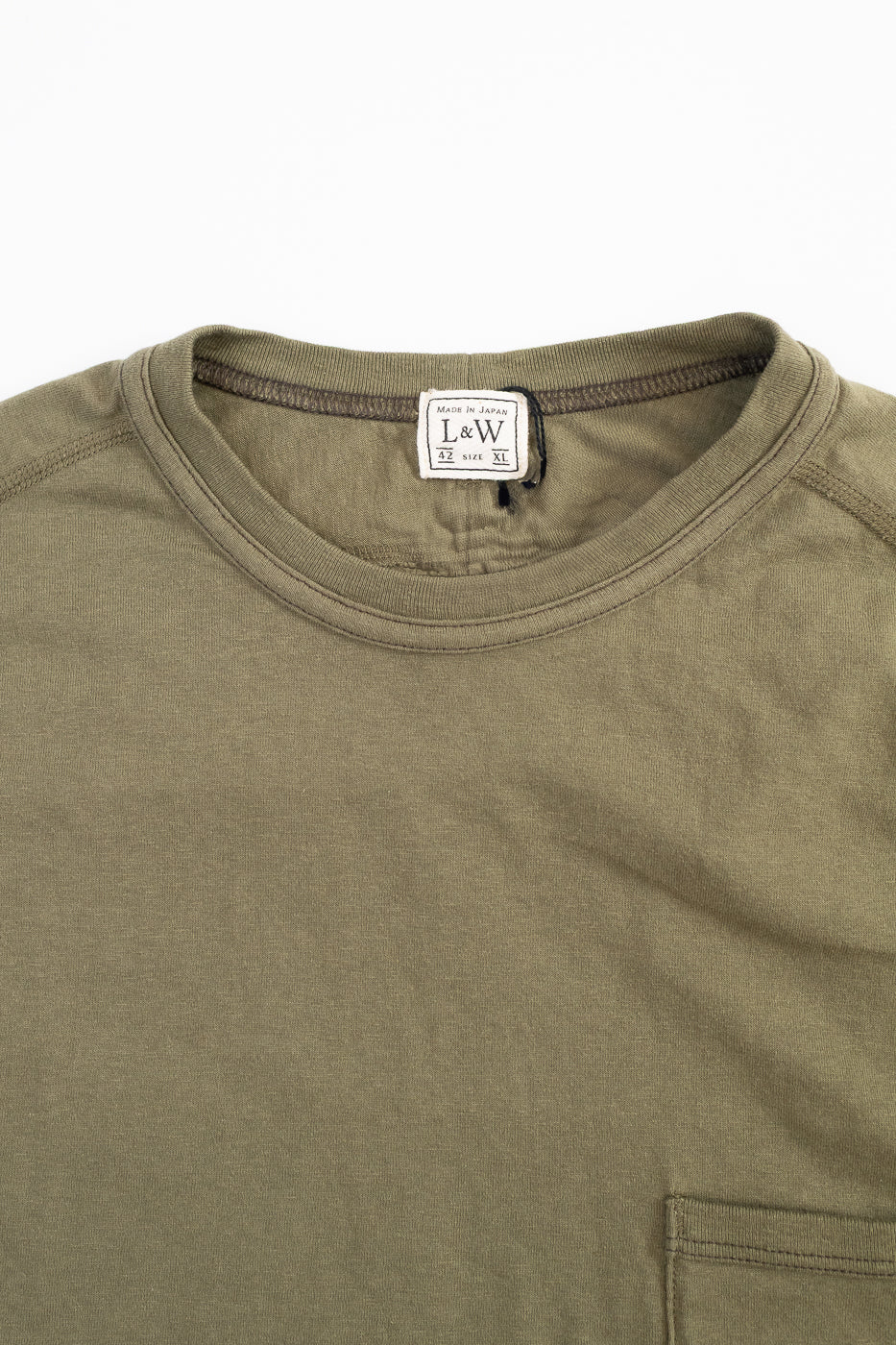 LRC1120 - Supima Cotton Freedom Sleeve Pocket Crew - Antique Olive