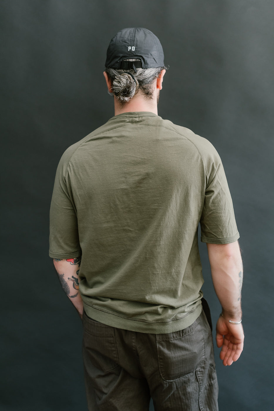 LRC1120 - Supima Cotton Freedom Sleeve Pocket Crew - Antique Olive