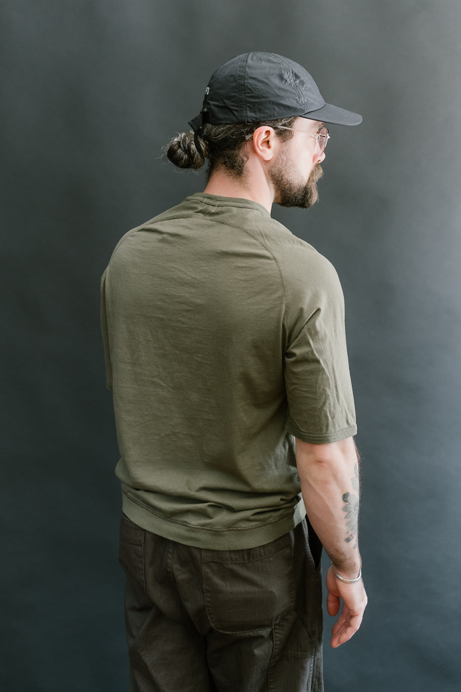 LRC1120 - Supima Cotton Freedom Sleeve Pocket Crew - Antique Olive