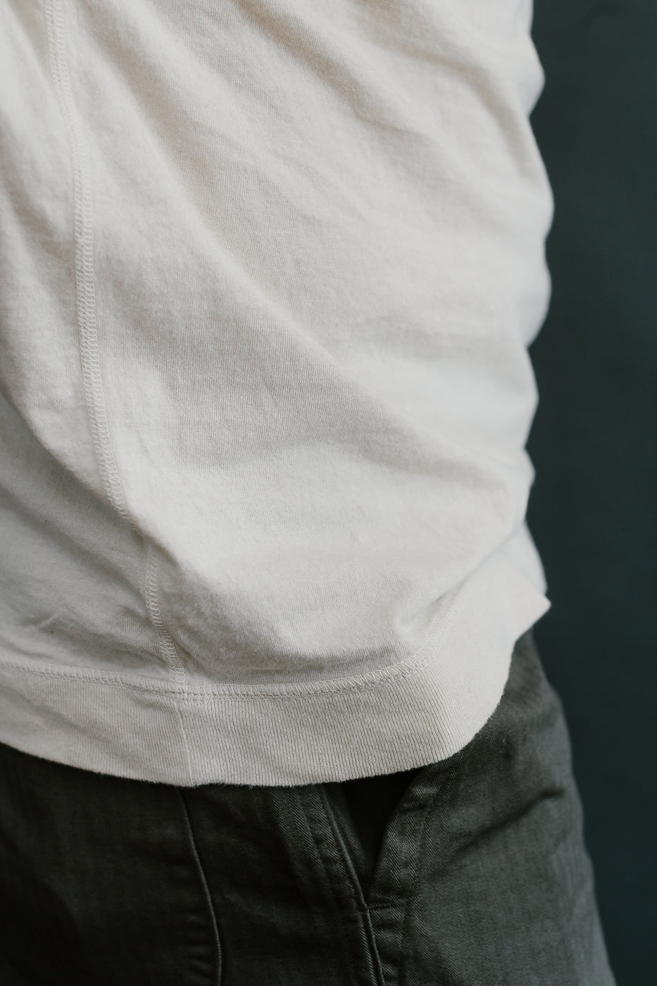 LRC1120 - Supima Cotton Freedom Sleeve Pocket Crew - Old Ivory
