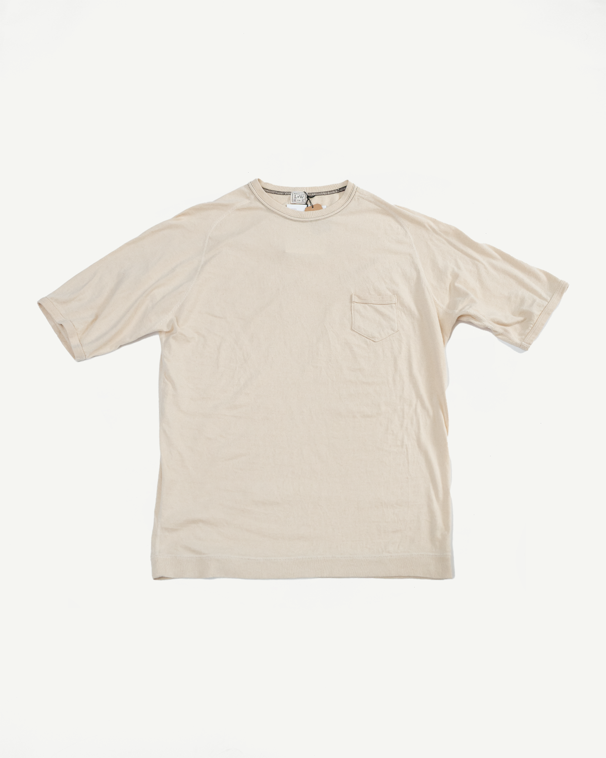 LRC1120 - Supima Cotton Freedom Sleeve Pocket Crew - Old Ivory