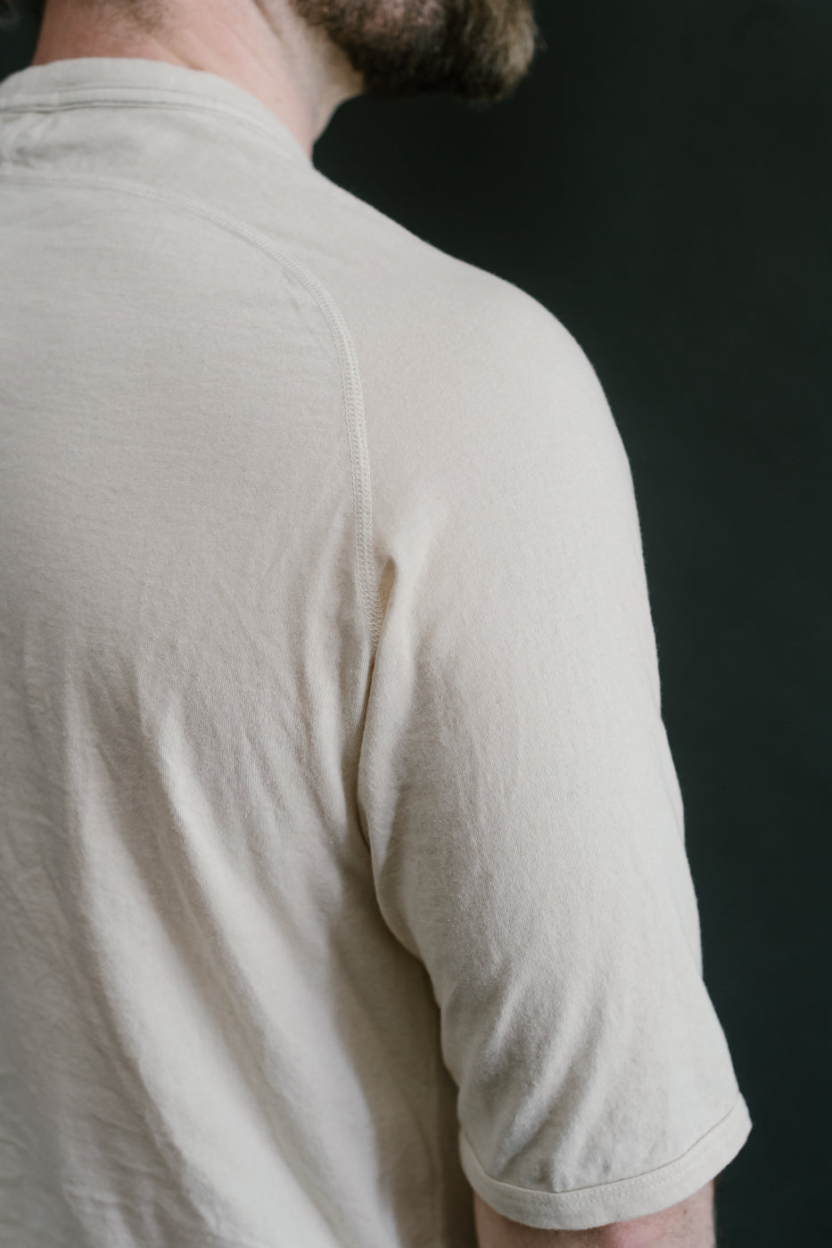 LRC1120 - Supima Cotton Freedom Sleeve Pocket Crew - Old Ivory