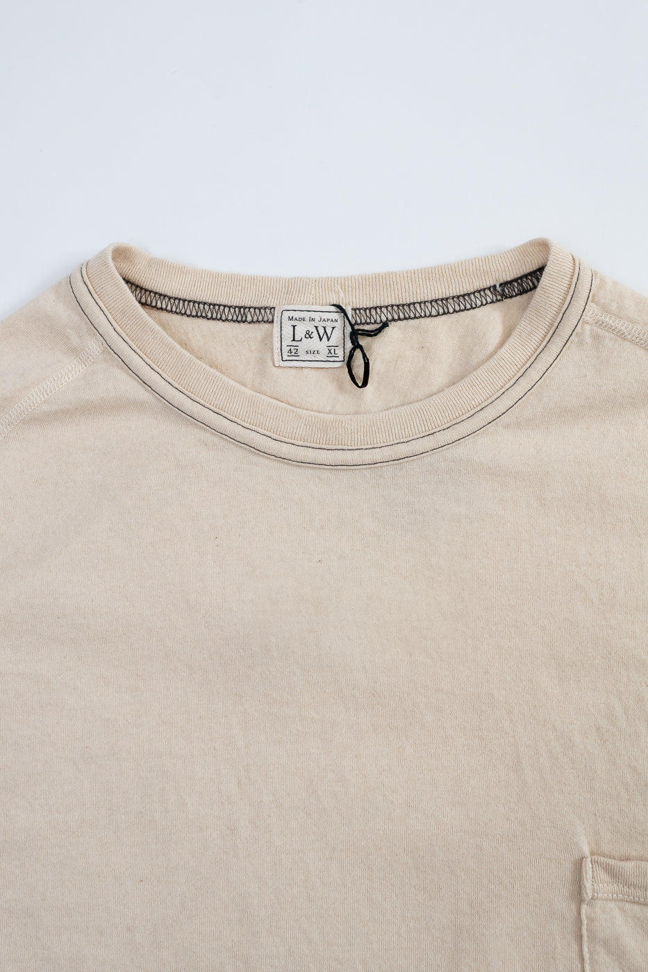 LRC1120 - Supima Cotton Freedom Sleeve Pocket Crew - Old Ivory