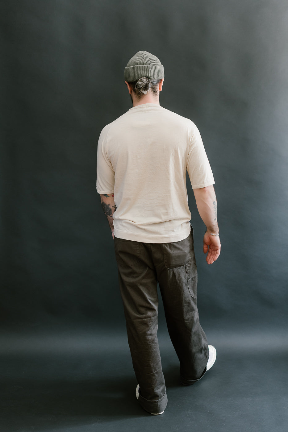 LRC1120 - Supima Cotton Freedom Sleeve Pocket Crew - Old Ivory