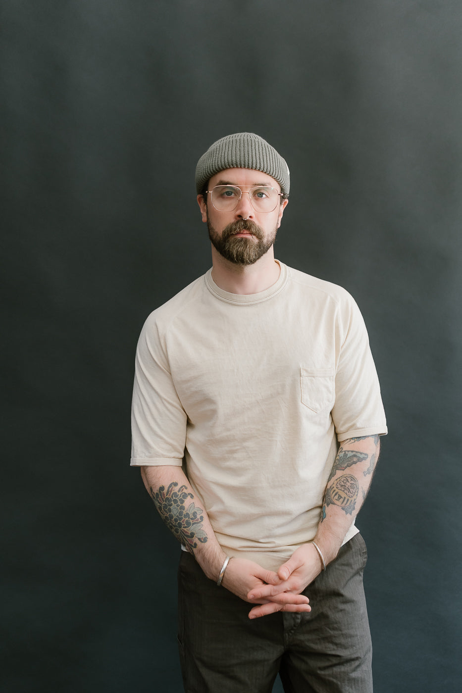 LRC1120 - Supima Cotton Freedom Sleeve Pocket Crew - Old Ivory