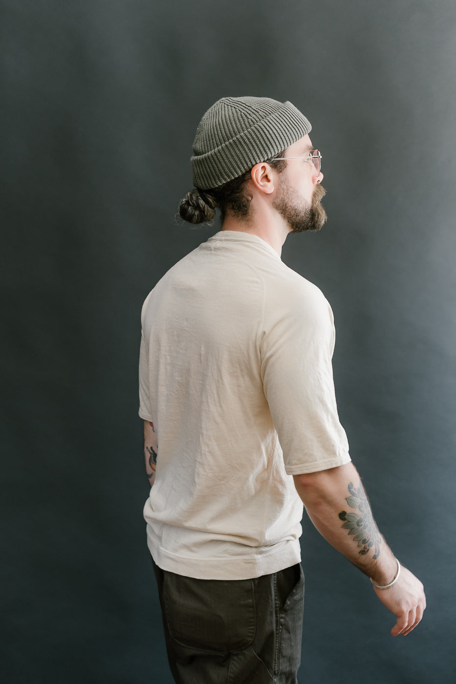 LRC1120 - Supima Cotton Freedom Sleeve Pocket Crew - Old Ivory