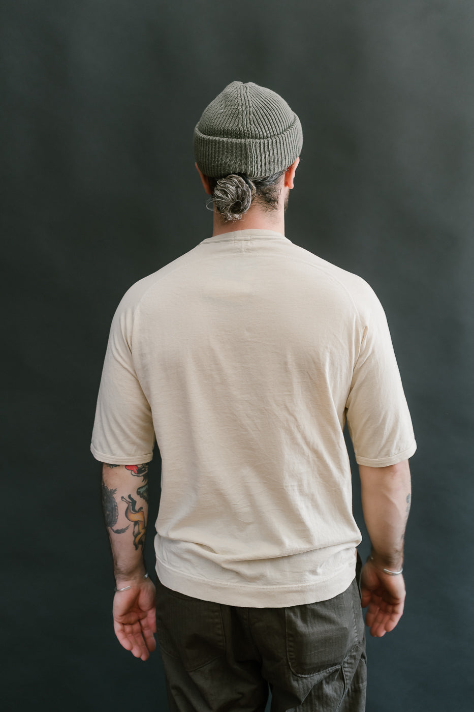 LRC1120 - Supima Cotton Freedom Sleeve Pocket Crew - Old Ivory