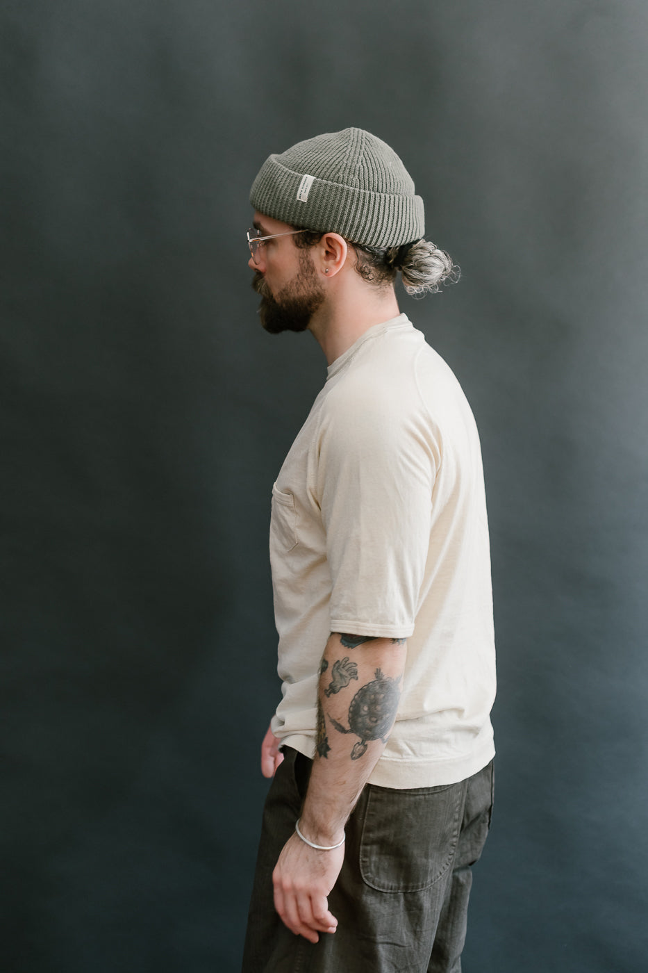 LRC1120 - Supima Cotton Freedom Sleeve Pocket Crew - Old Ivory