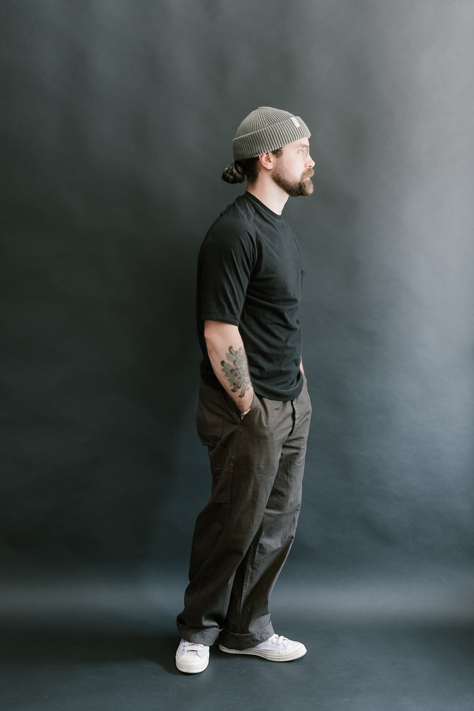LRC1120 - Supima Cotton Freedom Sleeve Pocket Crew - Royal Black