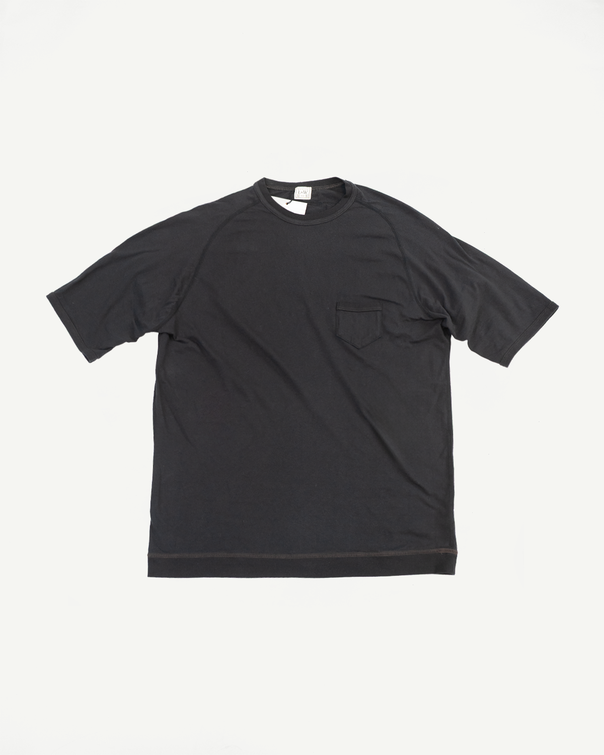 LRC1120 - Supima Cotton Freedom Sleeve Pocket Crew - Royal Black