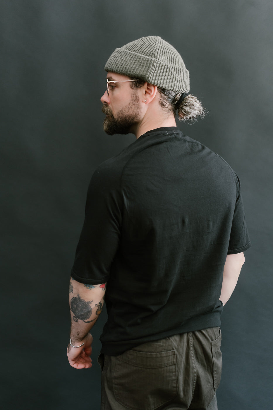 LRC1120 - Supima Cotton Freedom Sleeve Pocket Crew - Royal Black