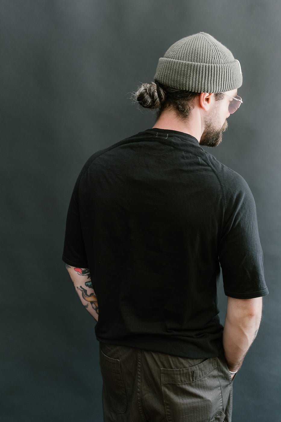 LRC1120 - Supima Cotton Freedom Sleeve Pocket Crew - Royal Black