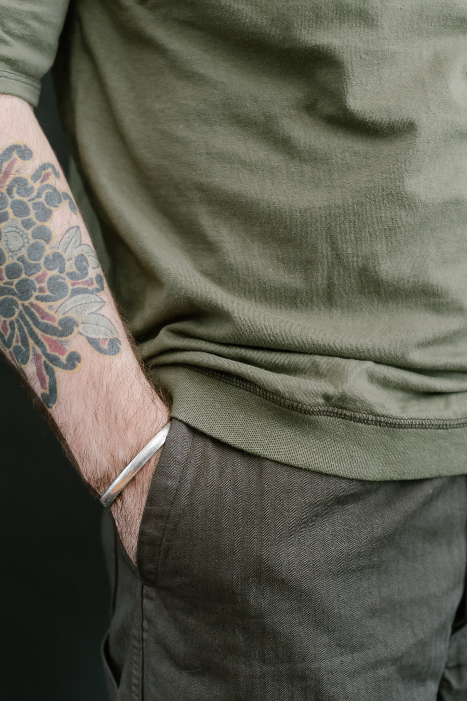 LRC1121 - Supima Cotton Freedom Sleeve Crew - Antique Olive