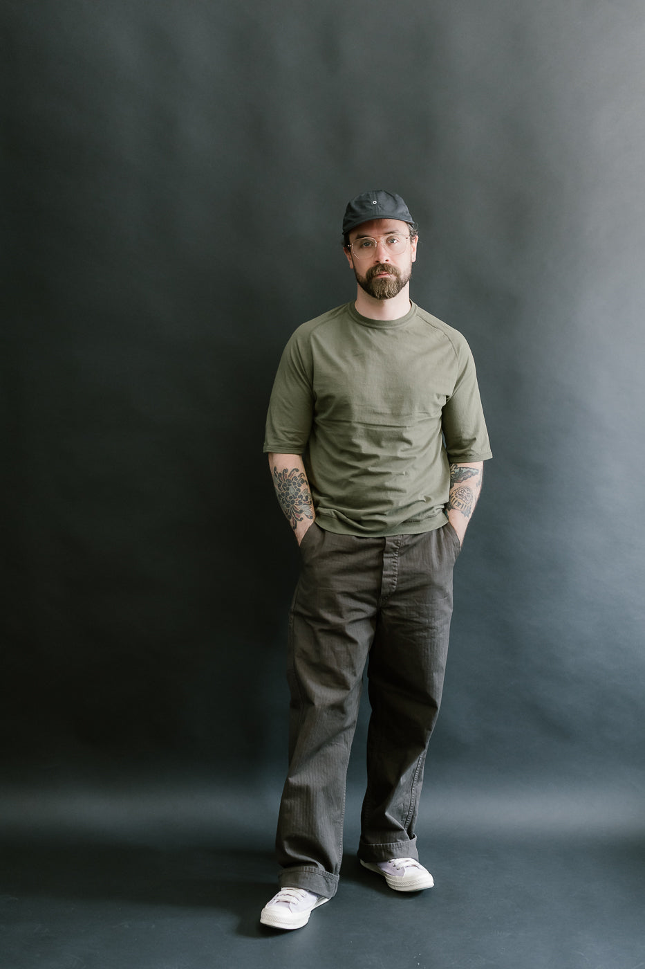 LRC1121 - Supima Cotton Freedom Sleeve Crew - Antique Olive