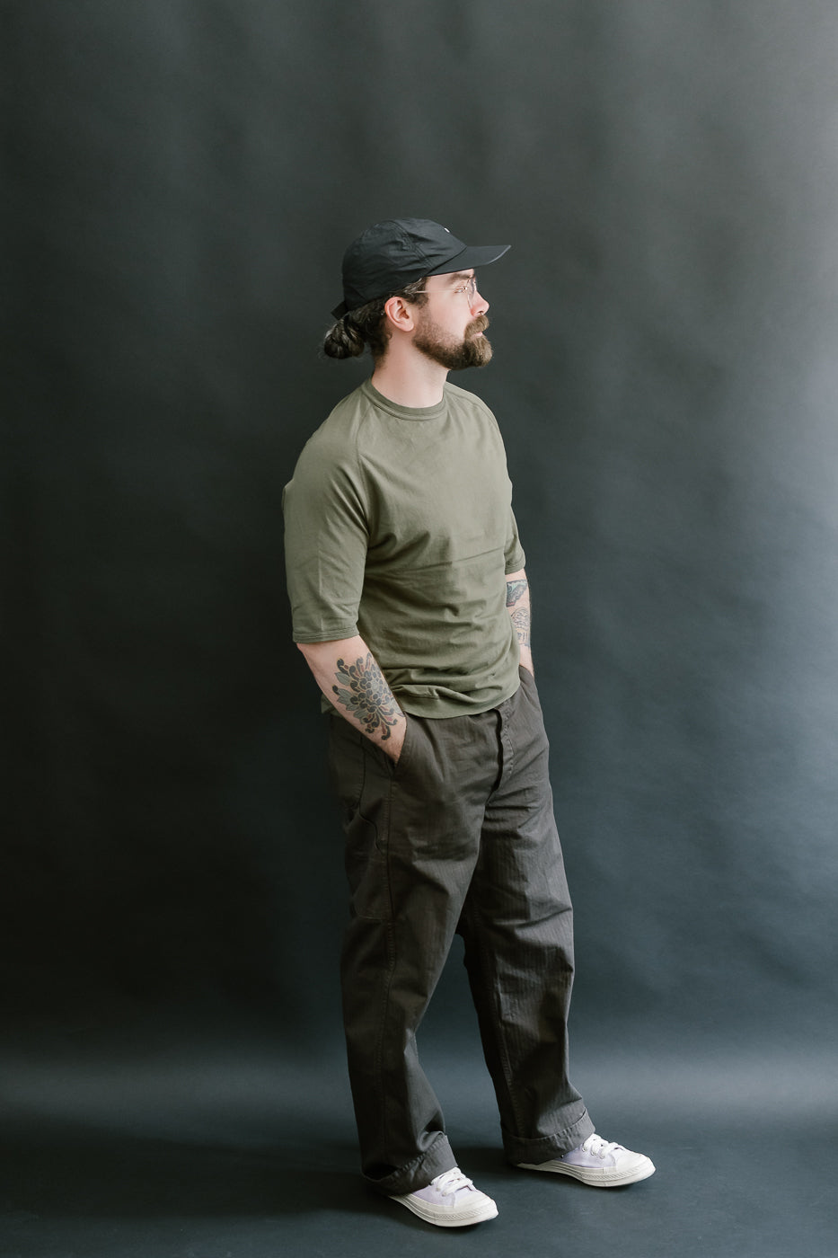 LRC1121 - Supima Cotton Freedom Sleeve Crew - Antique Olive