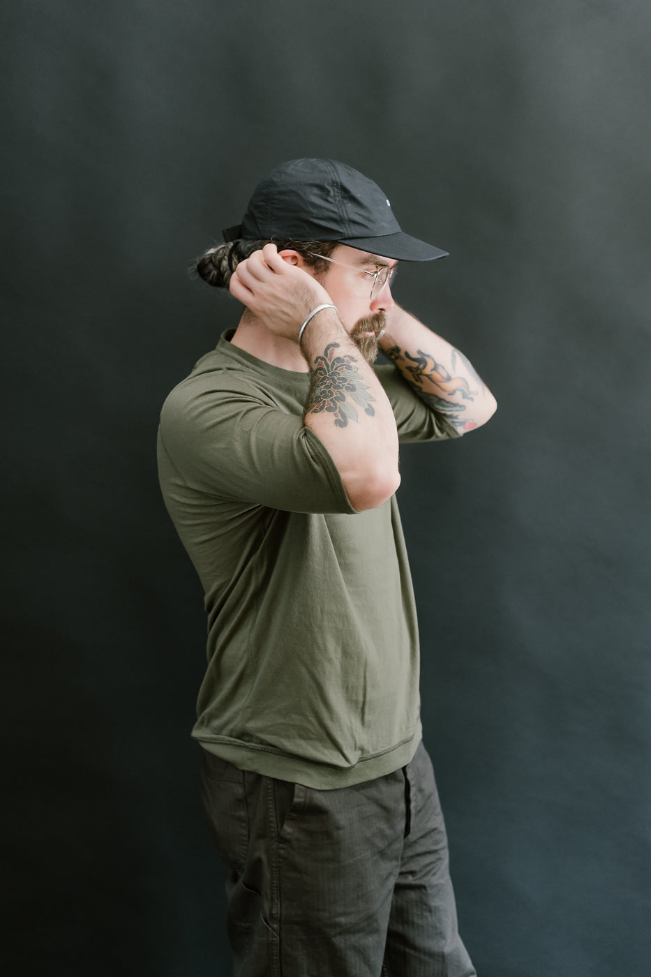 LRC1121 - Supima Cotton Freedom Sleeve Crew - Antique Olive