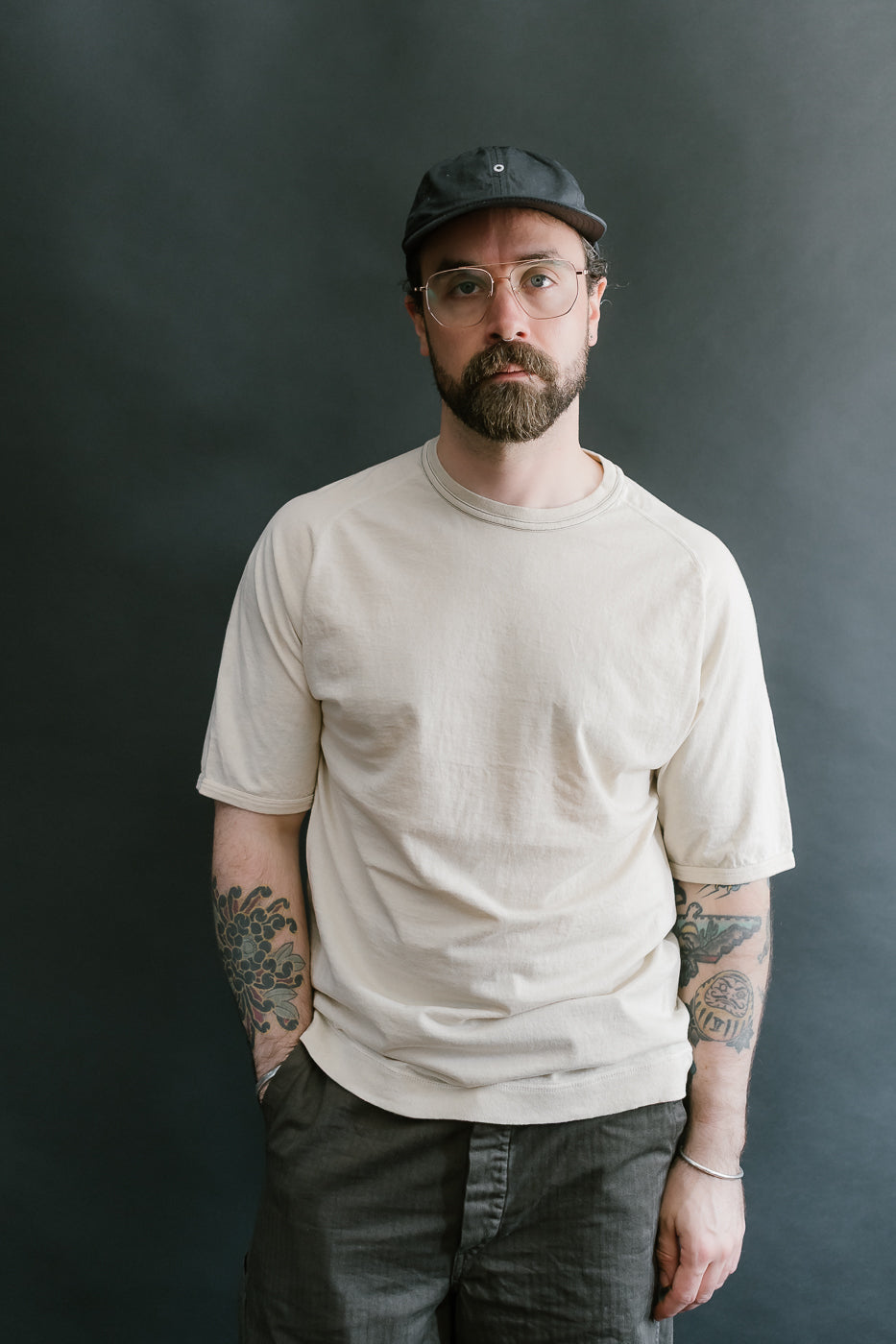 LRC1121 - Supima Cotton Freedom Sleeve Crew - Old Ivory
