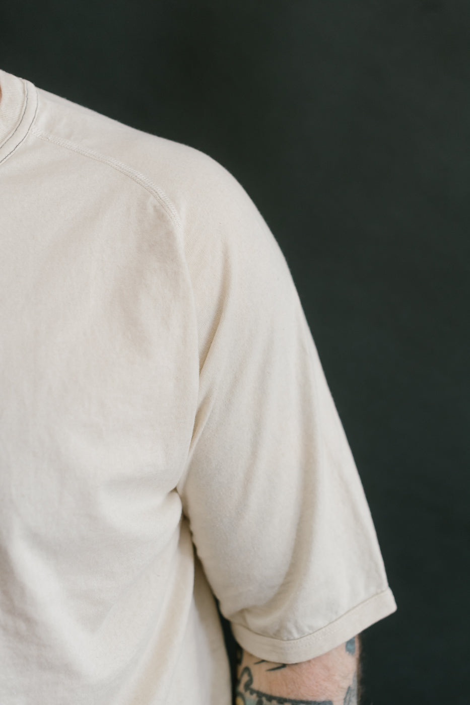 LRC1121 - Supima Cotton Freedom Sleeve Crew - Old Ivory