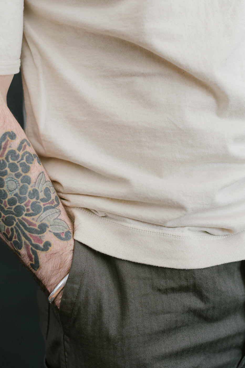 LRC1121 - Supima Cotton Freedom Sleeve Crew - Old Ivory