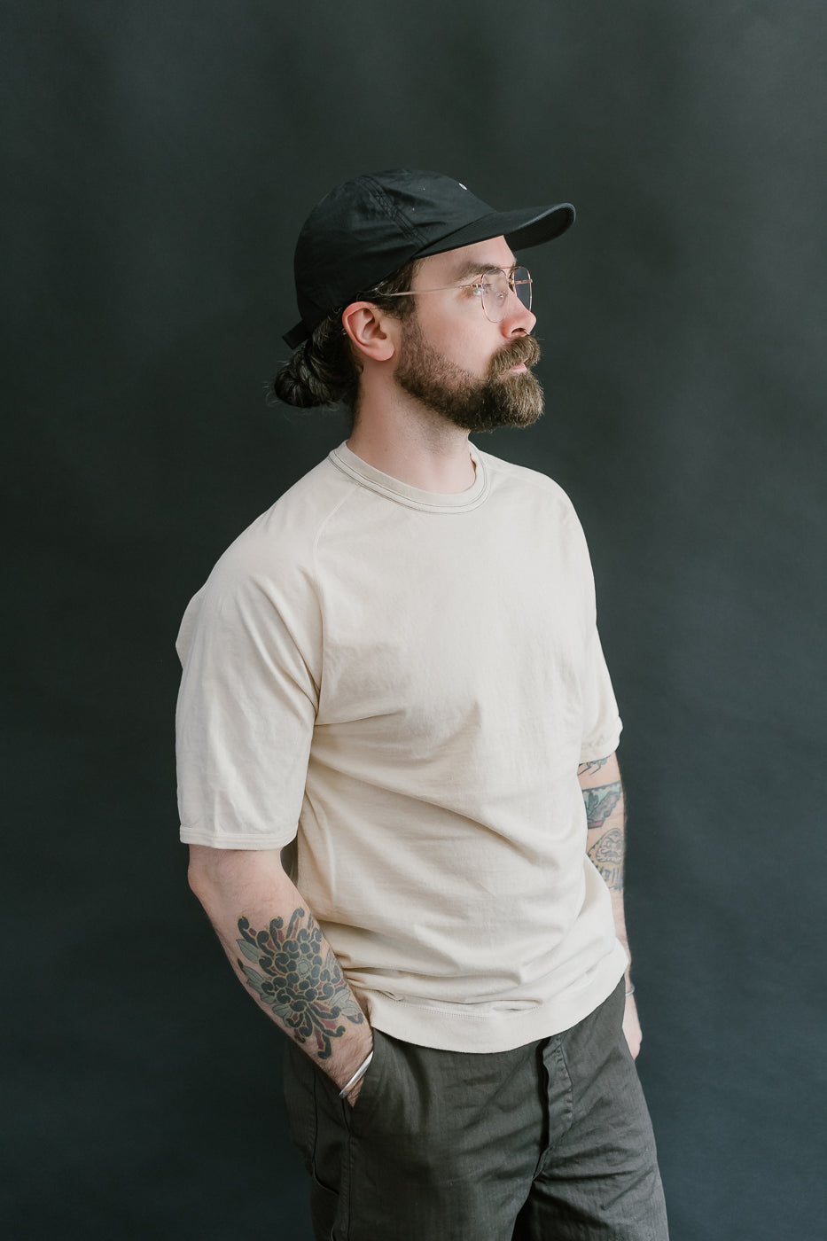LRC1121 - Supima Cotton Freedom Sleeve Crew - Old Ivory