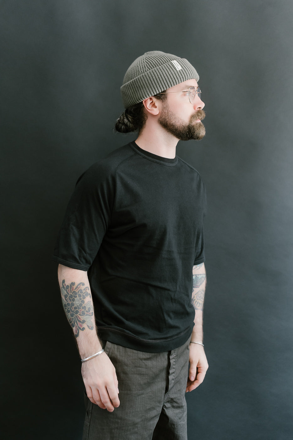 LRC1121 - Supima Cotton Freedom Sleeve Crew - Royal Black
