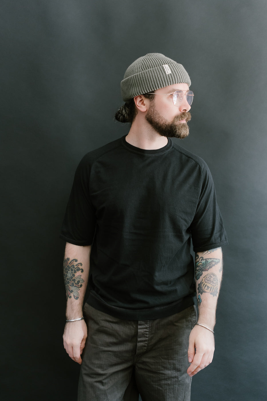 LRC1121 - Supima Cotton Freedom Sleeve Crew - Royal Black