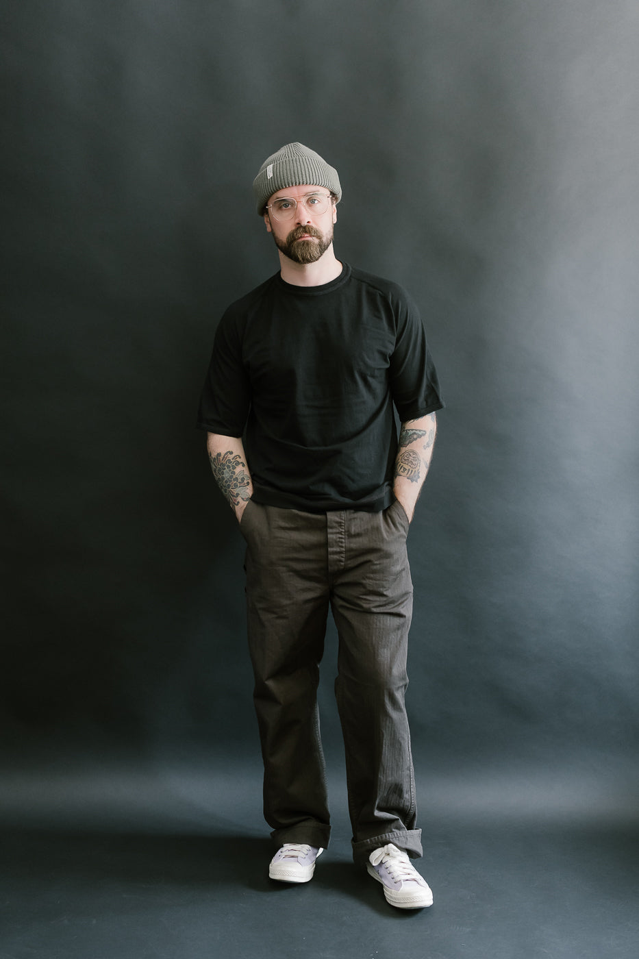 LRC1121 - Supima Cotton Freedom Sleeve Crew - Royal Black