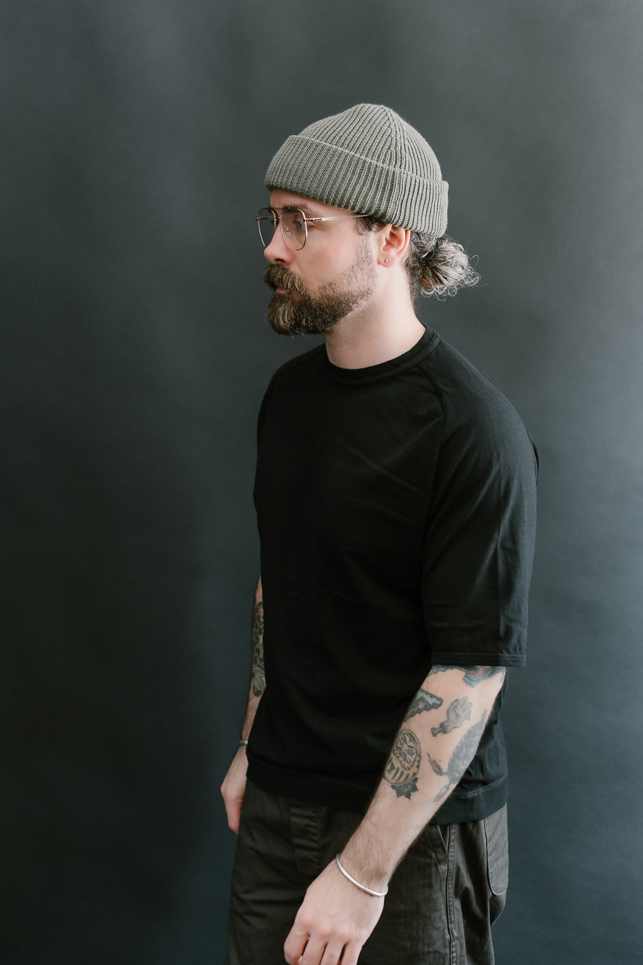 LRC1121 - Supima Cotton Freedom Sleeve Crew - Royal Black